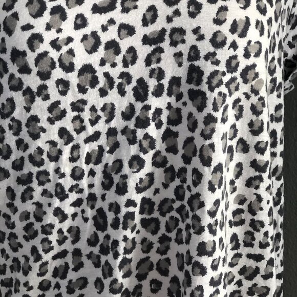 Banana Republic Leopard Print Malibu Cuff Sleeve T Shirt - NEW - Picture 7 of 9